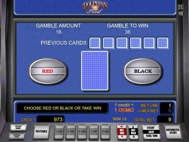 Риск-игра в слоте Жемчужина Дельфина Риск-игра в автомате Dolphins Pearl